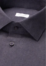 Slim Flanellhemd Uni in Dunkelblau |  Seidensticker Onlineshop