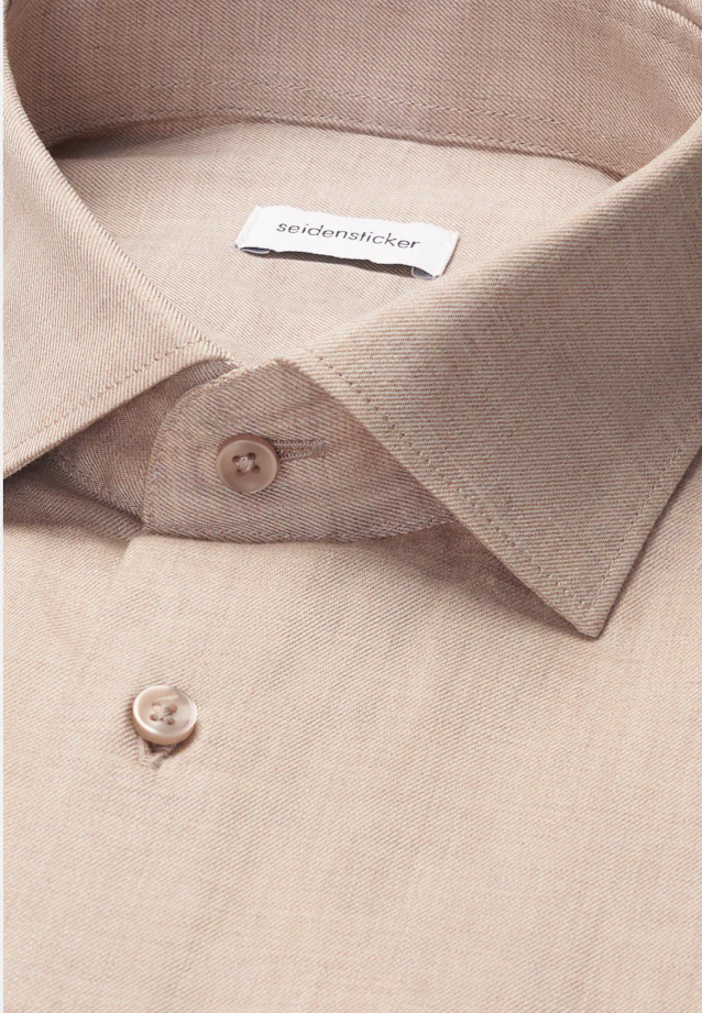 Slim Flannel shirt Uni in Beige |  Seidensticker Onlineshop