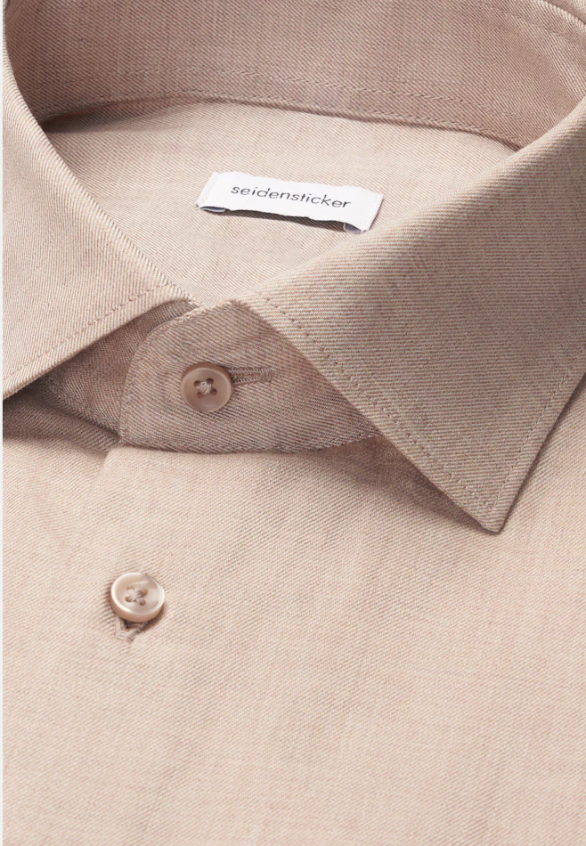 Slim Flannel shirt Uni in Beige | Seidensticker online shop