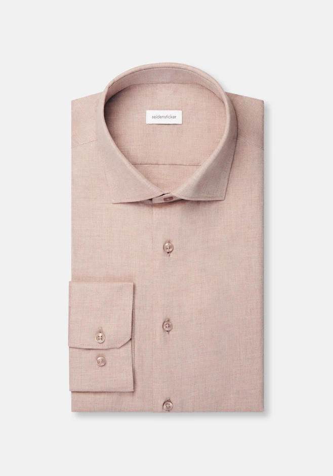 Slim Flannel shirt Uni in Beige | Seidensticker online shop