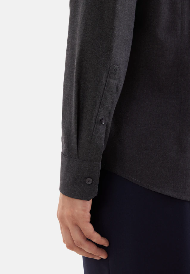 Slim Flanellhemd Uni in Grau |  Seidensticker Onlineshop
