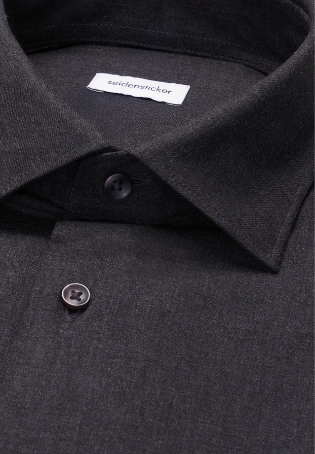 Slim Flanellhemd Uni in Grau |  Seidensticker Onlineshop
