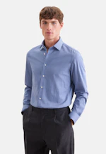 Slim Flanellhemd Uni in Mittelblau |  Seidensticker Onlineshop