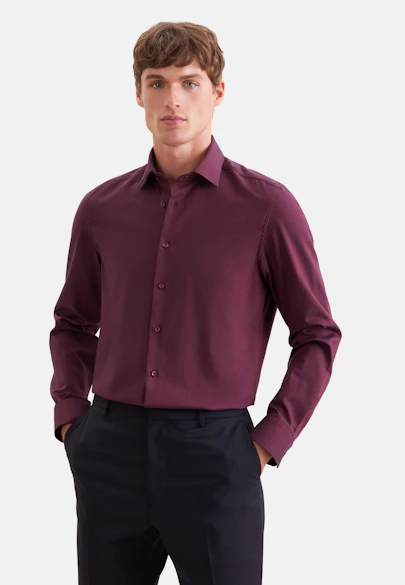 Slim Flanellhemd Uni in Rot |  Seidensticker Onlineshop
