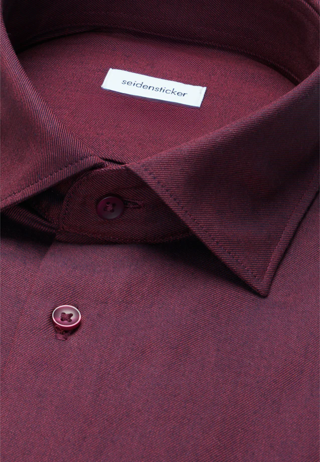 Slim Flanellhemd Uni in Rot |  Seidensticker Onlineshop