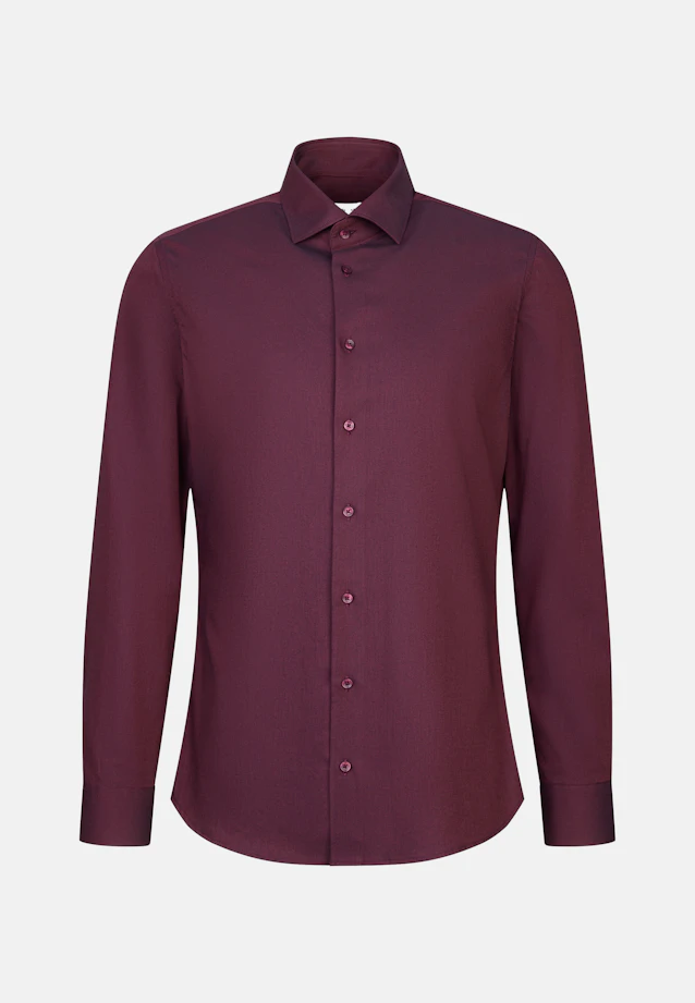 Slim Flanellhemd Uni in Rot |  Seidensticker Onlineshop