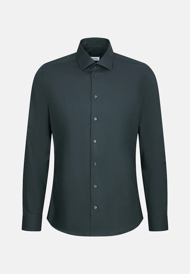 Slim Flanellhemd Uni in Grün |  Seidensticker Onlineshop