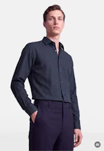 Shaped Flanellhemd Uni in Dunkelblau |  Seidensticker Onlineshop