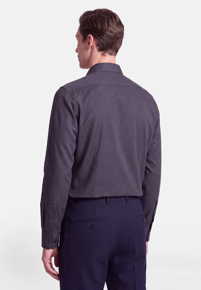 Shaped Flanellhemd Uni in Dunkelblau | Seidensticker Onlineshop