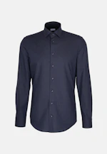 Shaped Flanellhemd Uni in Dunkelblau |  Seidensticker Onlineshop