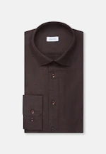 Shaped Flanellhemd Uni in Braun |  Seidensticker Onlineshop