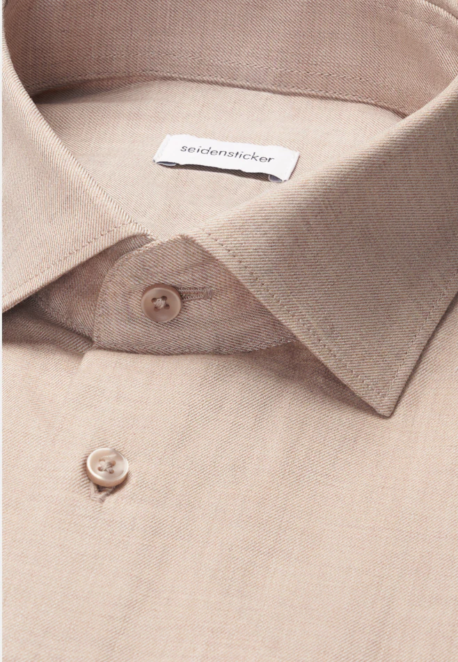 Shaped Flannel shirt Uni in Beige | Seidensticker online shop