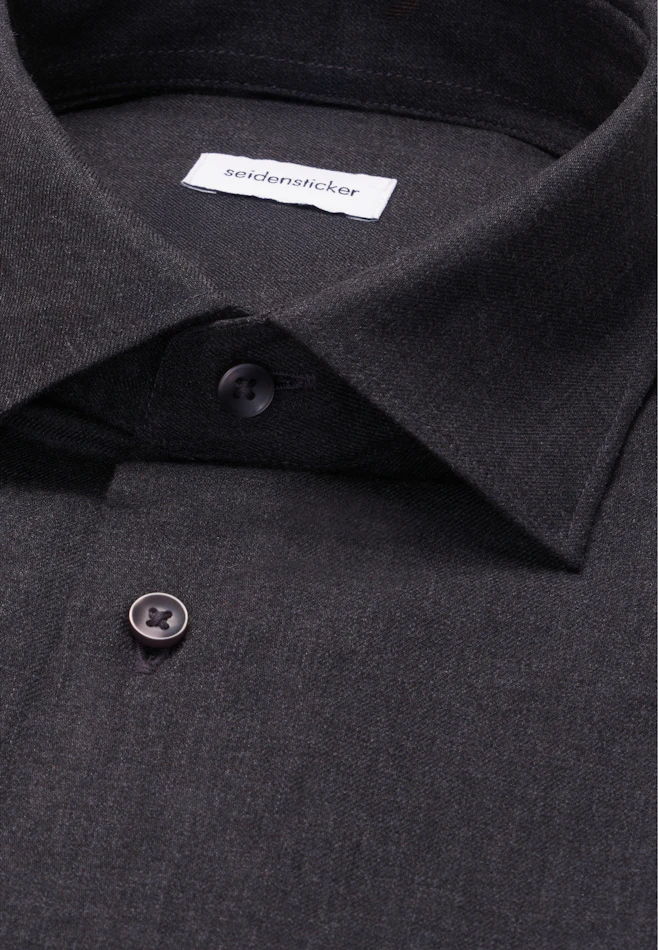 Shaped Flanellhemd Uni in Grau | Seidensticker Onlineshop