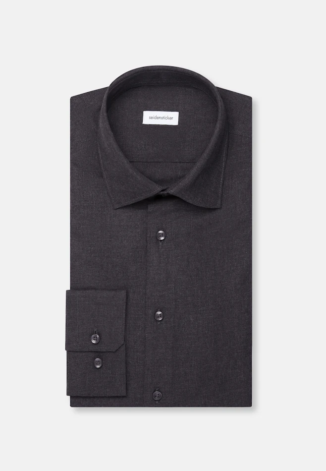 Shaped Flanellhemd Uni in Grau | Seidensticker Onlineshop