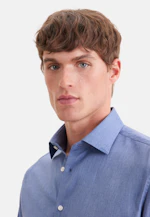 Shaped Flanellhemd Uni in Mittelblau |  Seidensticker Onlineshop