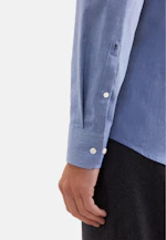 Shaped Flanellhemd Uni in Mittelblau |  Seidensticker Onlineshop
