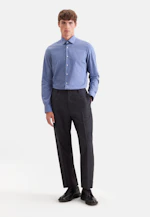 Shaped Flanellhemd Uni in Mittelblau |  Seidensticker Onlineshop