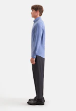 Shaped Flanellhemd Uni in Mittelblau |  Seidensticker Onlineshop