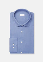 Shaped Flanellhemd Uni in Mittelblau |  Seidensticker Onlineshop