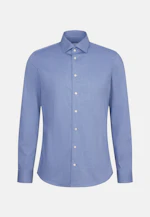 Shaped Flanellhemd Uni in Mittelblau |  Seidensticker Onlineshop
