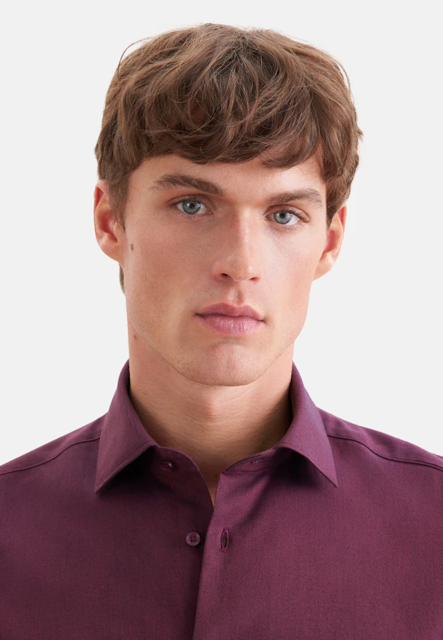 Shaped Flanellhemd Uni in Rot |  Seidensticker Onlineshop