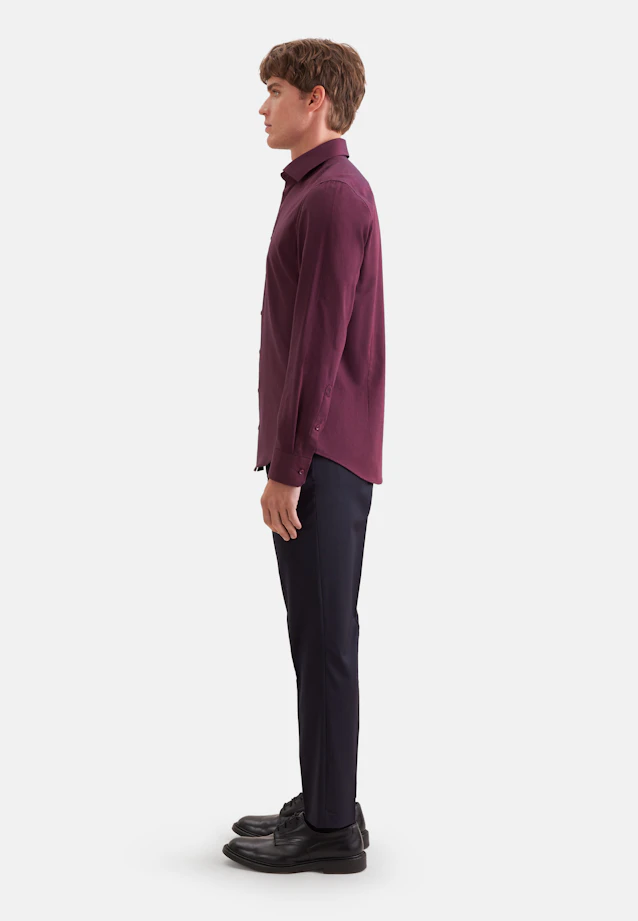 Shaped Flanellhemd Uni in Rot |  Seidensticker Onlineshop