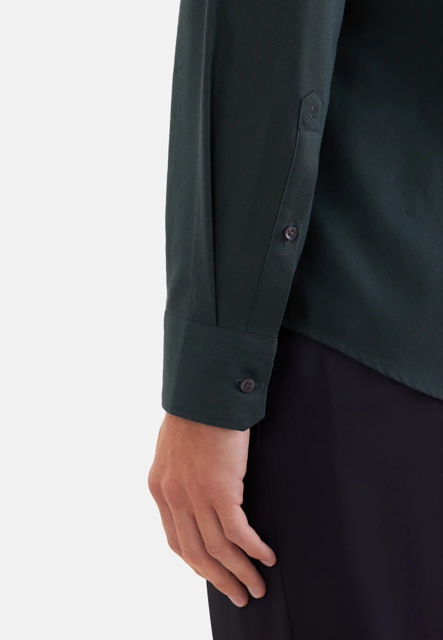 Shaped Flanellhemd Uni in Grün |  Seidensticker Onlineshop