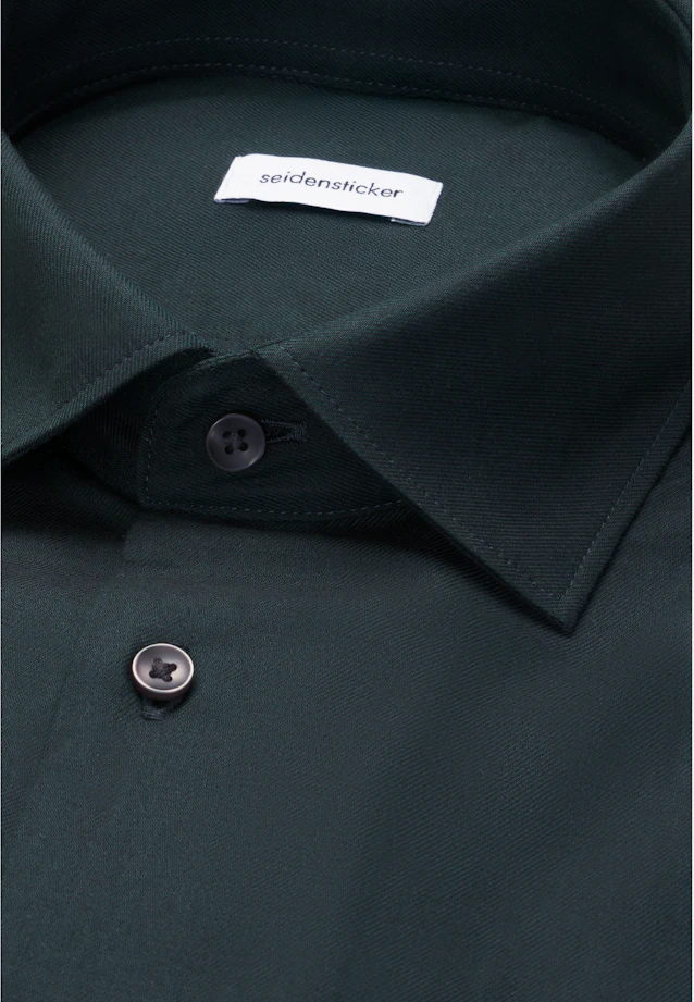 Shaped Flanellhemd Uni in Grün |  Seidensticker Onlineshop