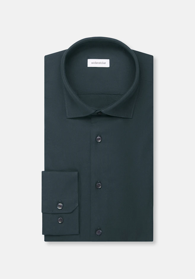 Shaped Flannel shirt Uni in Grün | Seidensticker online shop
