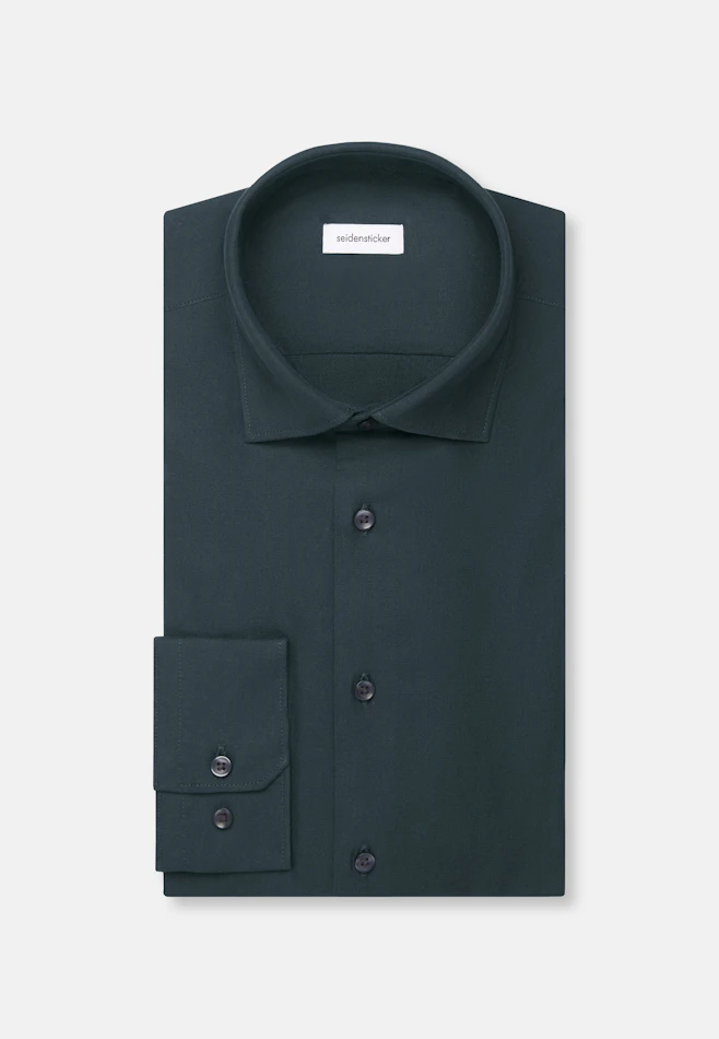 Shaped Flanellhemd Uni in Grün | Seidensticker Onlineshop