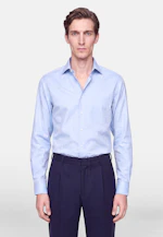 Regular Flanellhemd Uni in Mittelblau |  Seidensticker Onlineshop