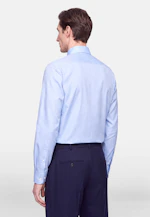 Regular Flanellhemd Uni in Mittelblau |  Seidensticker Onlineshop