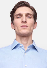 Regular Flanellhemd Uni in Mittelblau |  Seidensticker Onlineshop