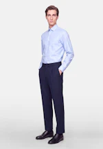 Regular Flanellhemd Uni in Mittelblau |  Seidensticker Onlineshop