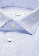 Regular Flanellhemd Uni in Mittelblau |  Seidensticker Onlineshop