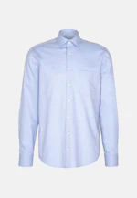 Regular Flanellhemd Uni in Mittelblau |  Seidensticker Onlineshop