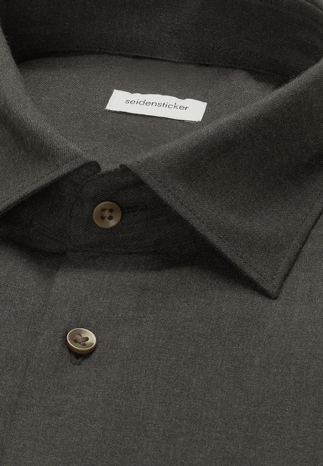Regular Flannel shirt Uni in Grey | Seidensticker online shop