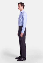Shaped Flanellhemd Uni in Mittelblau |  Seidensticker Onlineshop