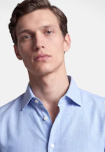 Slim Flanellhemd Uni in Mittelblau |  Seidensticker Onlineshop