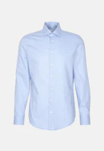 Slim Flanellhemd Uni in Mittelblau |  Seidensticker Onlineshop