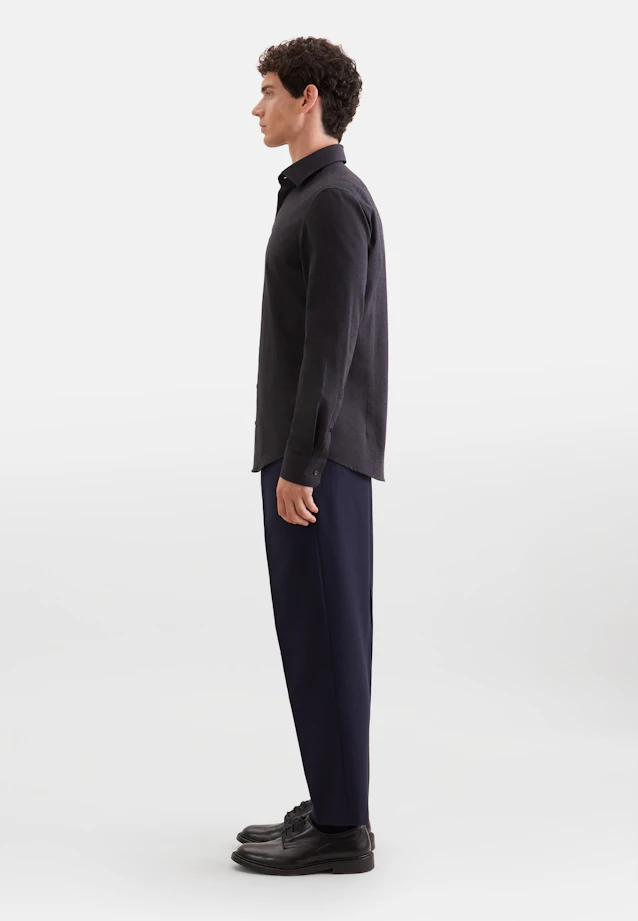 Slim Flanellhemd Uni in Grau |  Seidensticker Onlineshop