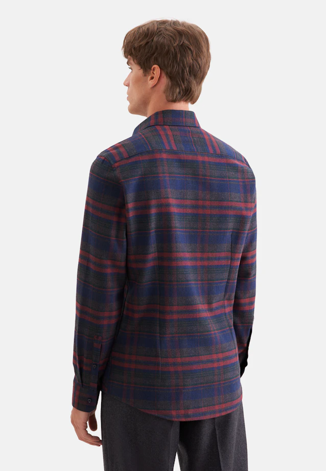 Shaped Flanellhemd Karo in Rot |  Seidensticker Onlineshop