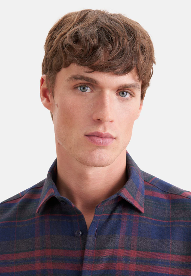 Shaped Flanellhemd Karo in Rot |  Seidensticker Onlineshop