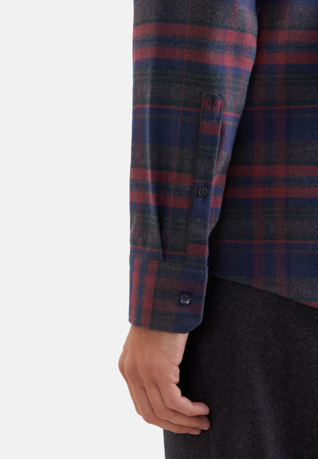 Shaped Flanellhemd Karo in Rot |  Seidensticker Onlineshop