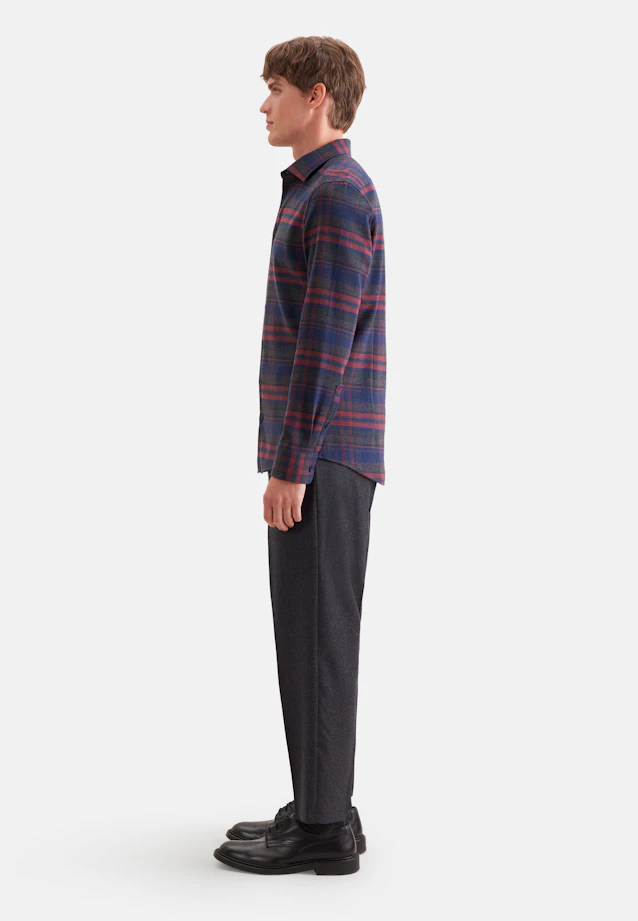 Shaped Flanellhemd Karo in Rot |  Seidensticker Onlineshop