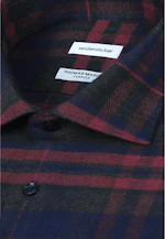 Shaped Flanellhemd Karo in Rot |  Seidensticker Onlineshop