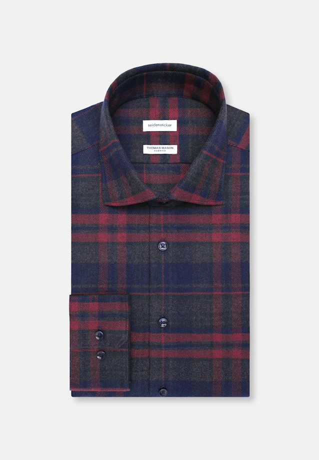 Shaped Flanellhemd Karo in Rot |  Seidensticker Onlineshop