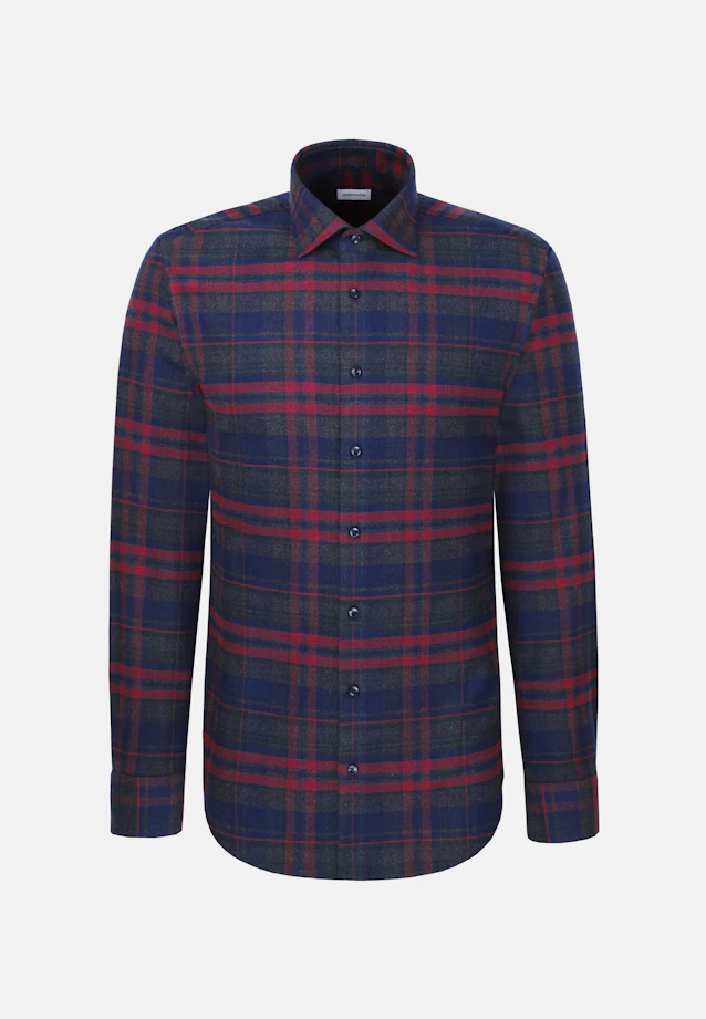 Shaped Flanellhemd Karo in Rot |  Seidensticker Onlineshop