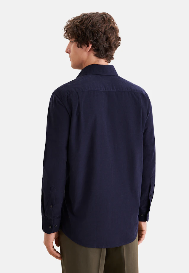 Regular Chemise décontractée Uni in Bleu Foncé |  Seidensticker Onlineshop