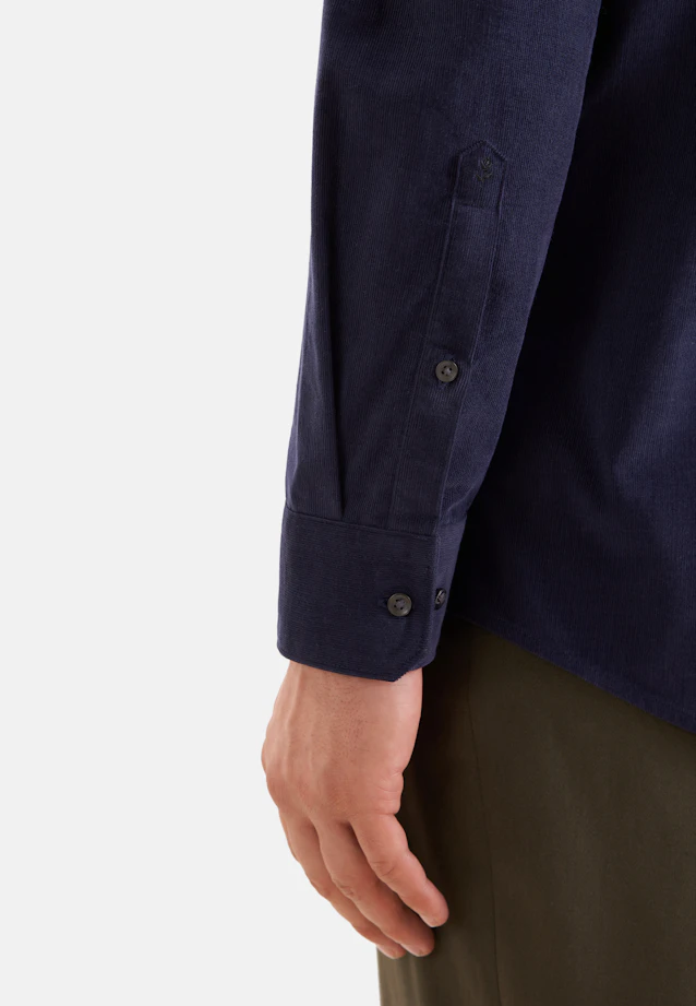 Regular Chemise décontractée Uni in Bleu Foncé |  Seidensticker Onlineshop